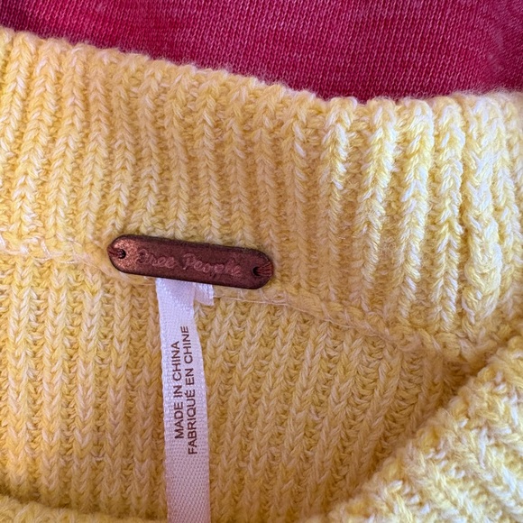 Free People Sunny Yellow Ribbed Mock Neck Sweater - Picture 6 of 6